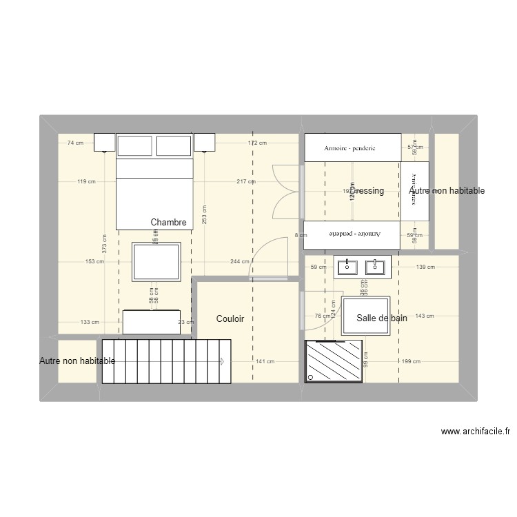 Ben et Vaness. Plan de 6 pièces et 41 m2