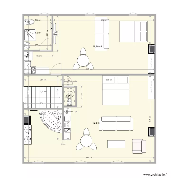 les bordes etage 2 nov version 2 appart. Plan de 