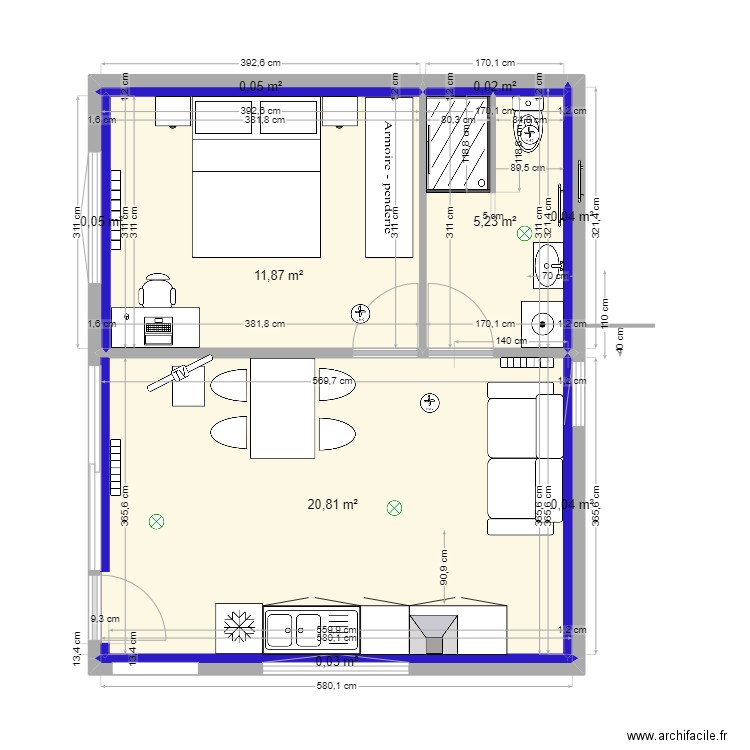 Plan PM 9 meublé. Plan de 0 pièce et 0 m2