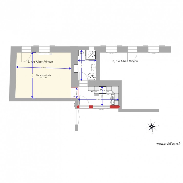 Extension travaux prévus. Plan de 0 pièce et 0 m2