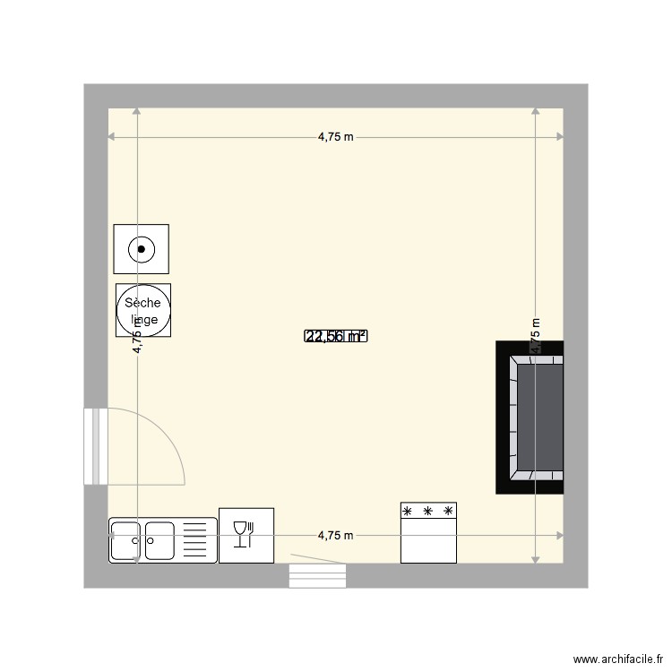 Arriere cuisine Pondauge. Plan de 0 pièce et 0 m2
