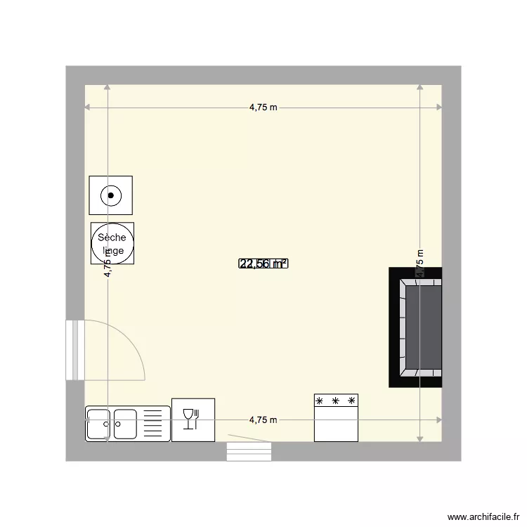 Arriere cuisine Pondauge. Plan de Arriere cuisine Pondauge. Plan de