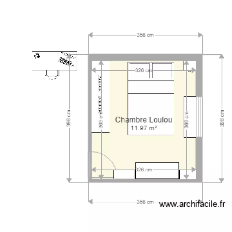 Chambre &agrave; Loulou. Plan de 