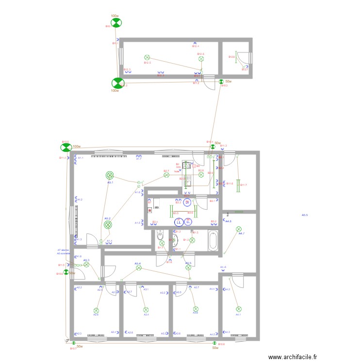 implantation electricte 13 10. Plan de 0 pièce et 0 m2