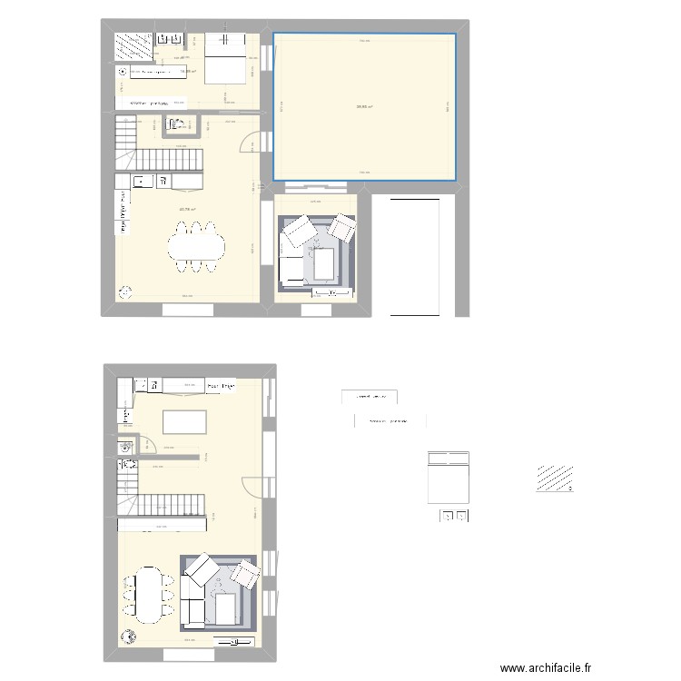 ARMAND REBILLON. Plan de 6 pièces et 169 m2