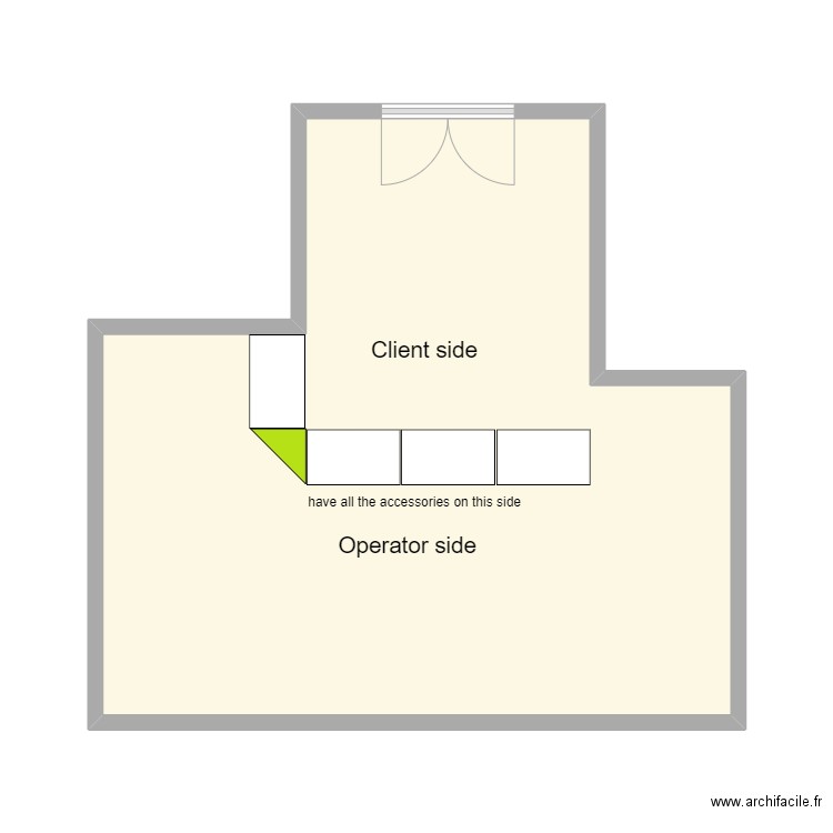 Plan cristina. Plan de 1 pièce et 33 m2