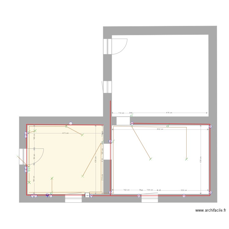 Maison chambre RDC 2020 01 12 electricité. Plan de 0 pièce et 0 m2