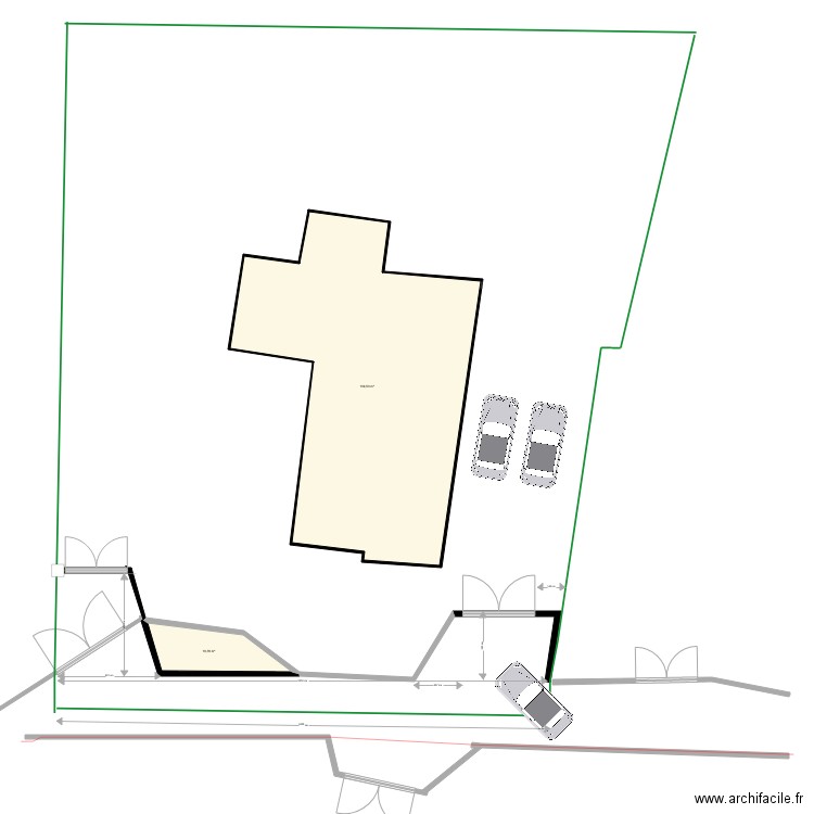 Entrée projet. Plan de 2 pièces et 141 m2