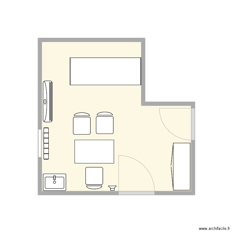 Ancien Bureau. Plan de 1 pièce et 12 m2