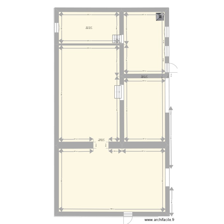 GRANGE ETAT ACTUEL. Plan de 5 pièces et 352 m2