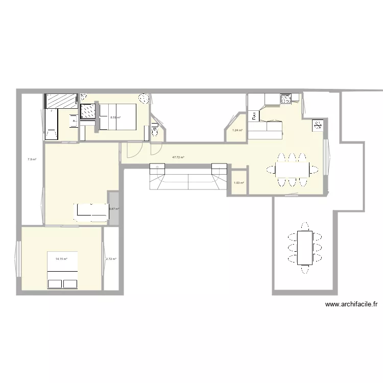 POUSSIN 9m2ter. Plan de 