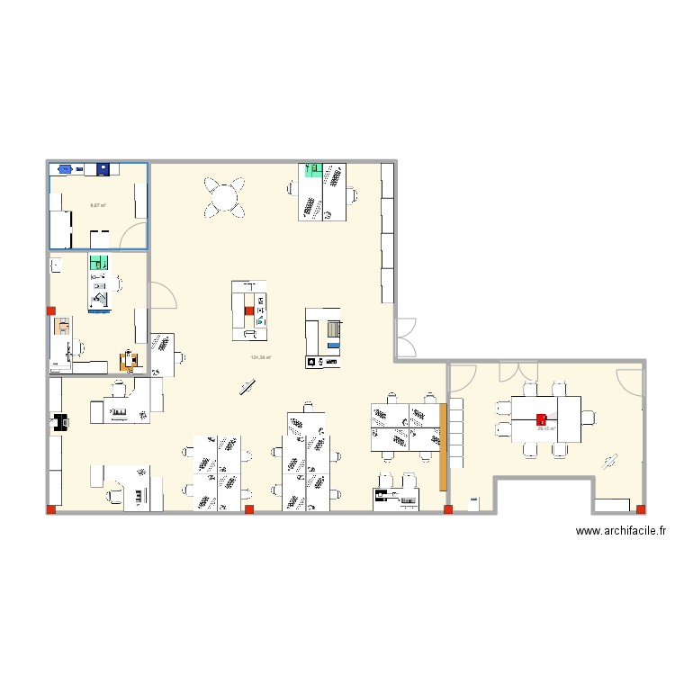 Ecole LVMH - Layout - V.1. Plan de 4 pièces et 178 m2