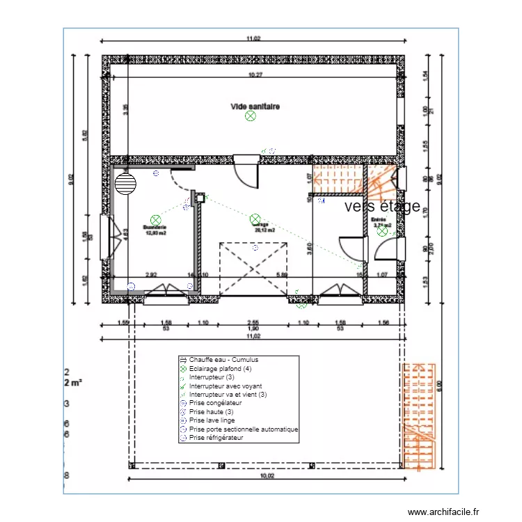 VENEL garage buandrie. Plan de 