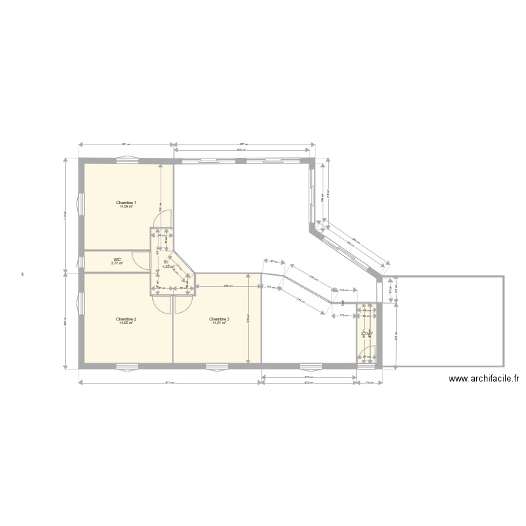 camburat. Plan de 6 pièces et 53 m2