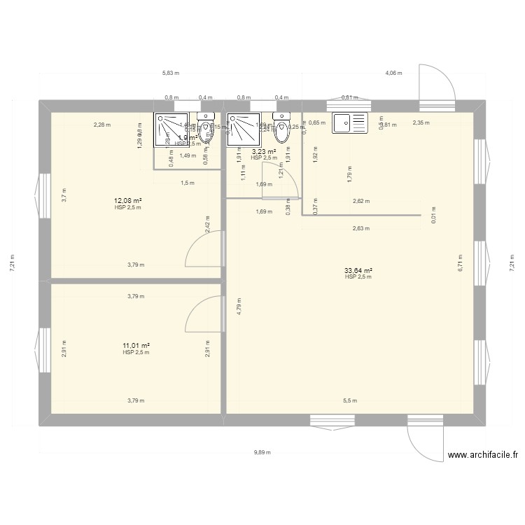 Maison 2 chambres. Plan de 0 pièce et 0 m2
