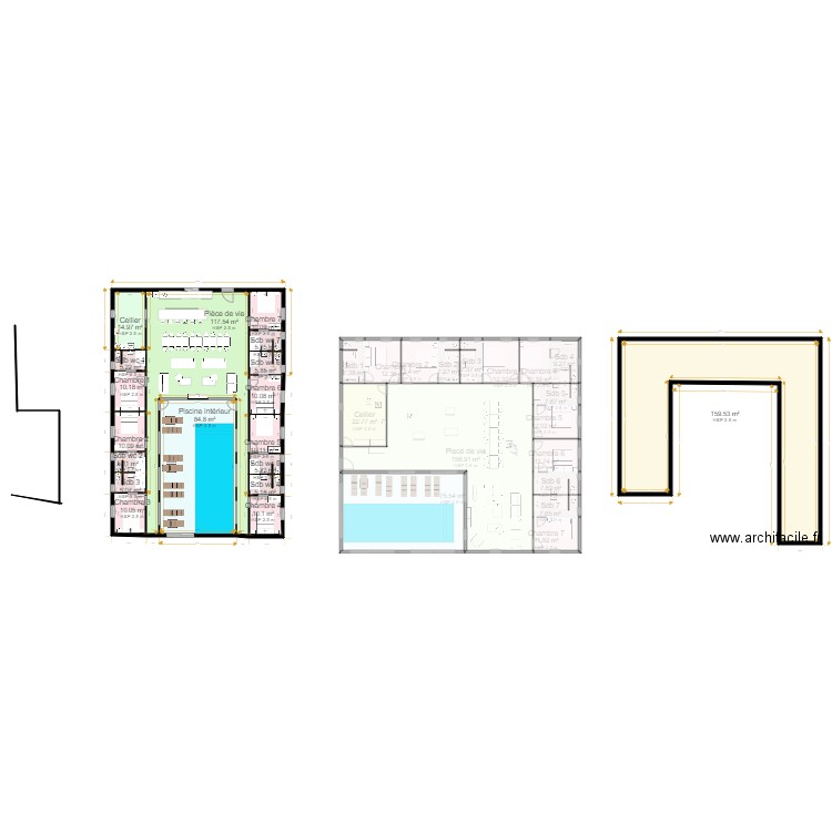 LETONDAL Simon . Plan de 52 pièces et 1240 m2