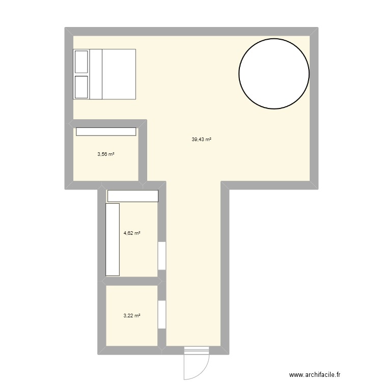 spa. Plan de 4 pièces et 51 m2