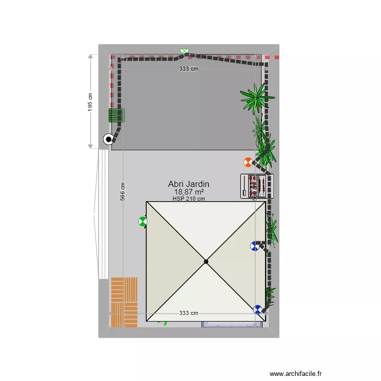 terrasse DER. Plan de 