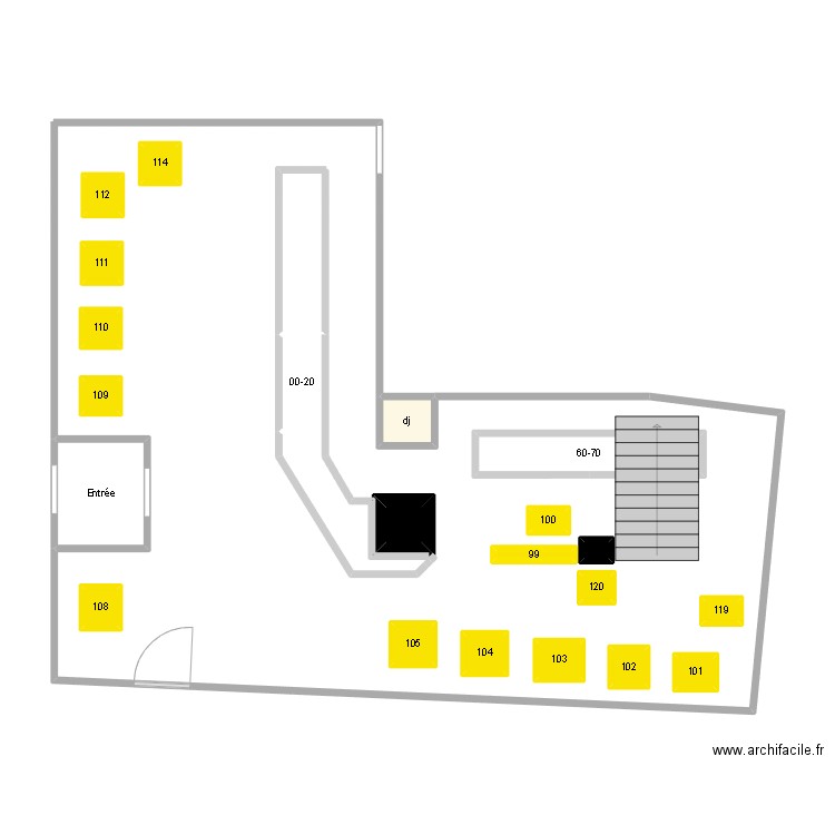 Grand Zinc. Plan de 21 pièces et 13 m2