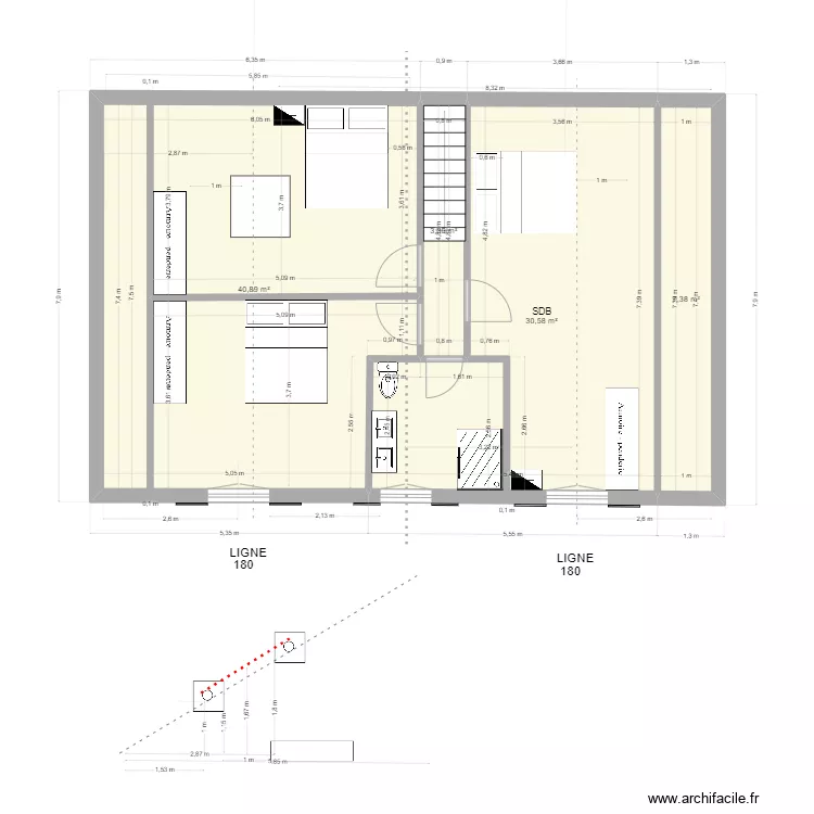 ETAGE MAISON KAIRON. Plan de ETAGE MAISON KAIRON. Plan de