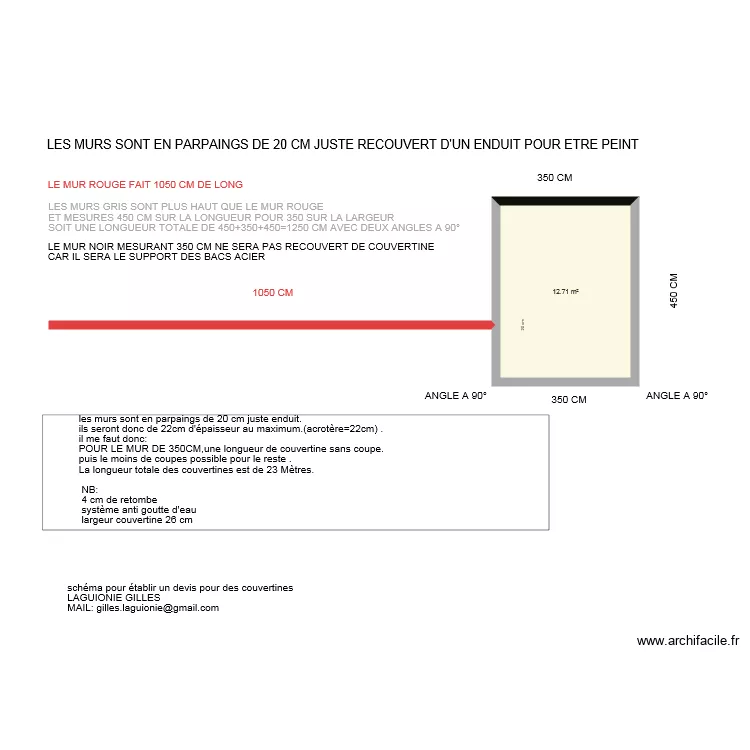 PLAN DESSUS MUR. Plan de 