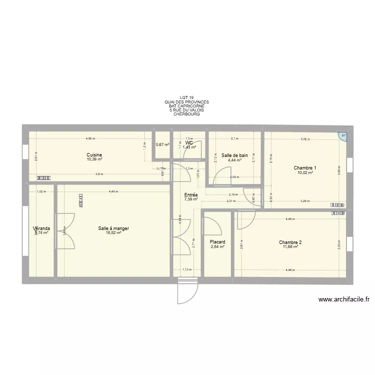 BAT CAPRICORNE LGT 19. Plan de 10 et 69 m² BAT CAPRICORNE LGT 19. Plan de 10 et 69 m²