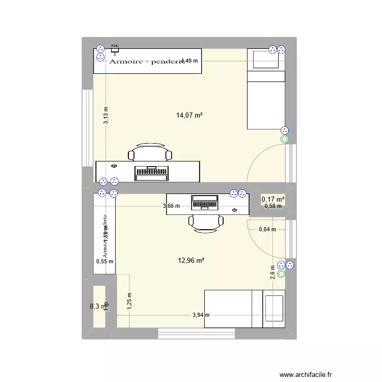 Chambres naninne. Plan de 