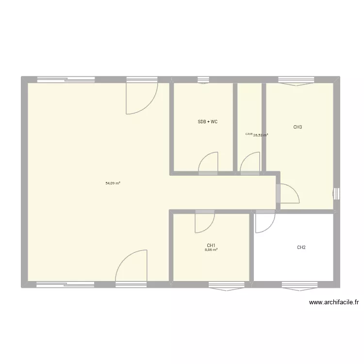 CAUVIN CONDE RENO. Plan de 3 pièces et 89 m² CAUVIN CONDE RENO. Plan de 3 pièces et 89 m²