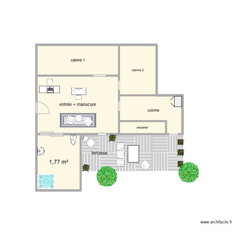 institut. Plan de 6 pièces et 10 m2