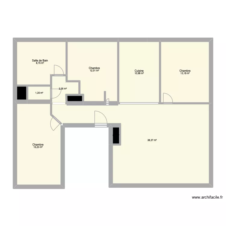 M&sup2; appart LA RAVOIRE 2. Plan de 11  et 104 m²