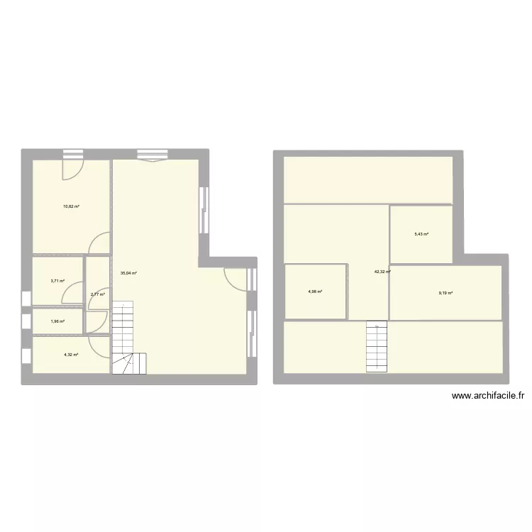 Léna en L. Plan de 10 et 166 m² Léna en L. Plan de 10 et 166 m²
