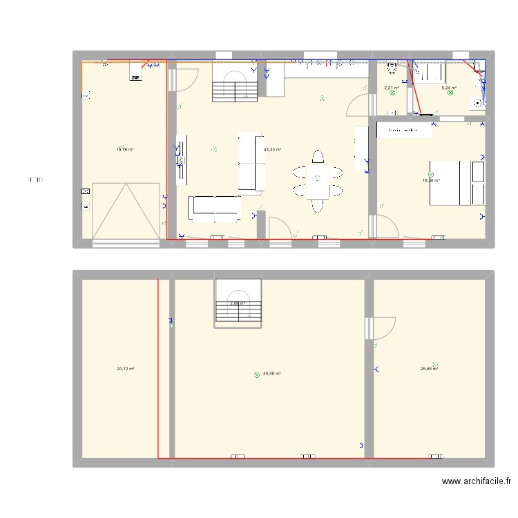 Maison Lessines. Plan de 9 pièces et 176 m2