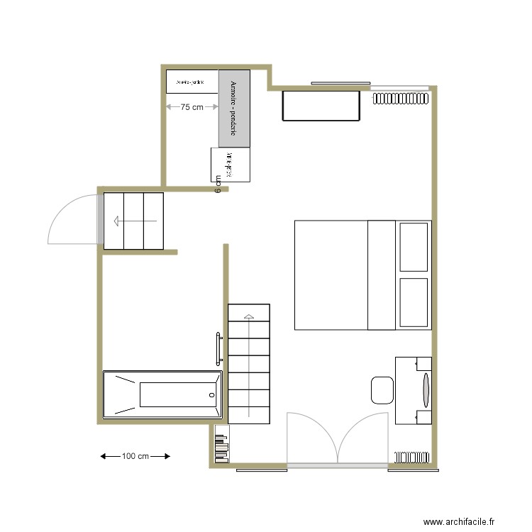 Suite parentale avec dressing aménagé. Plan de 0 pièce et 0 m2