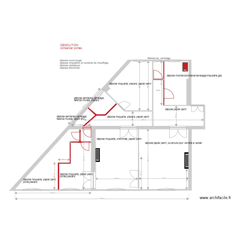 plan jung démolition. Plan de 0 pièce et 0 m2