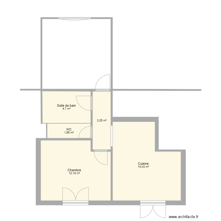 appt 54m2. Plan de 5 pièces et 36 m2