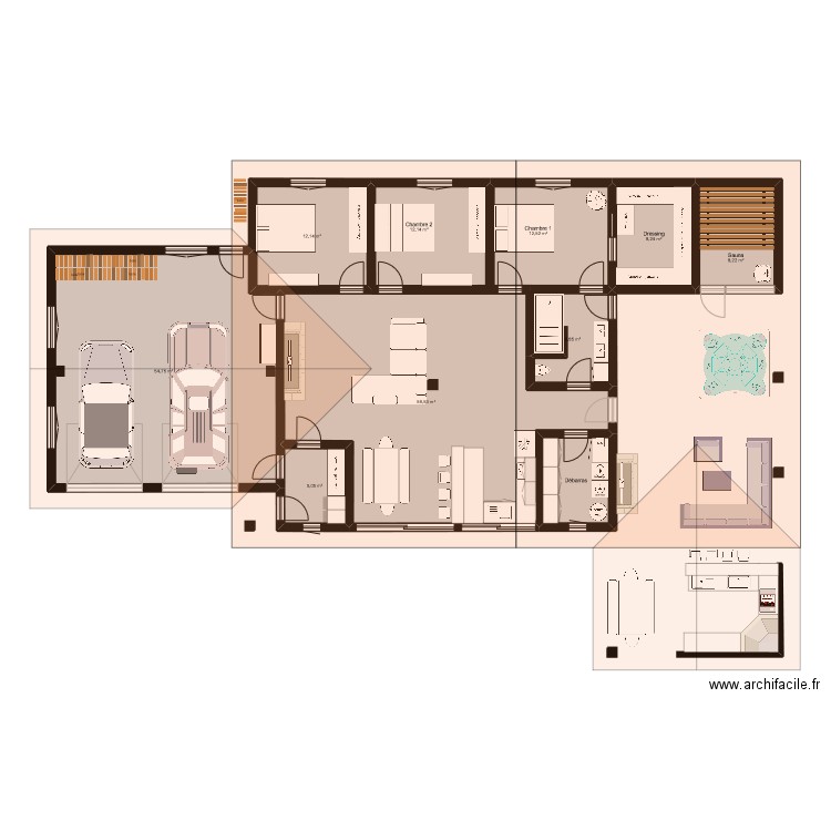 Chalet 2.11. Plan de 10 pièces et 186 m2