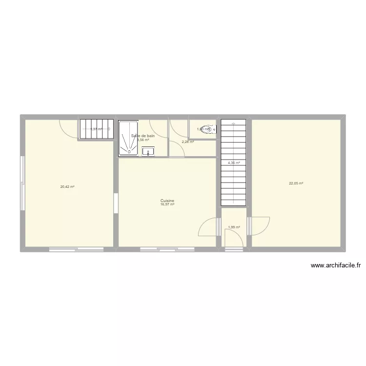 Plan RDC avec ouvertures cuisine et grange v2. Plan de 