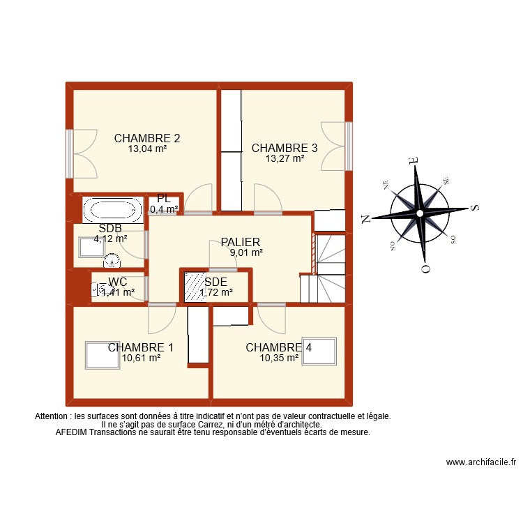 BI 8642 ETAGE PASCAL. Plan de 12 pièces et 67 m2