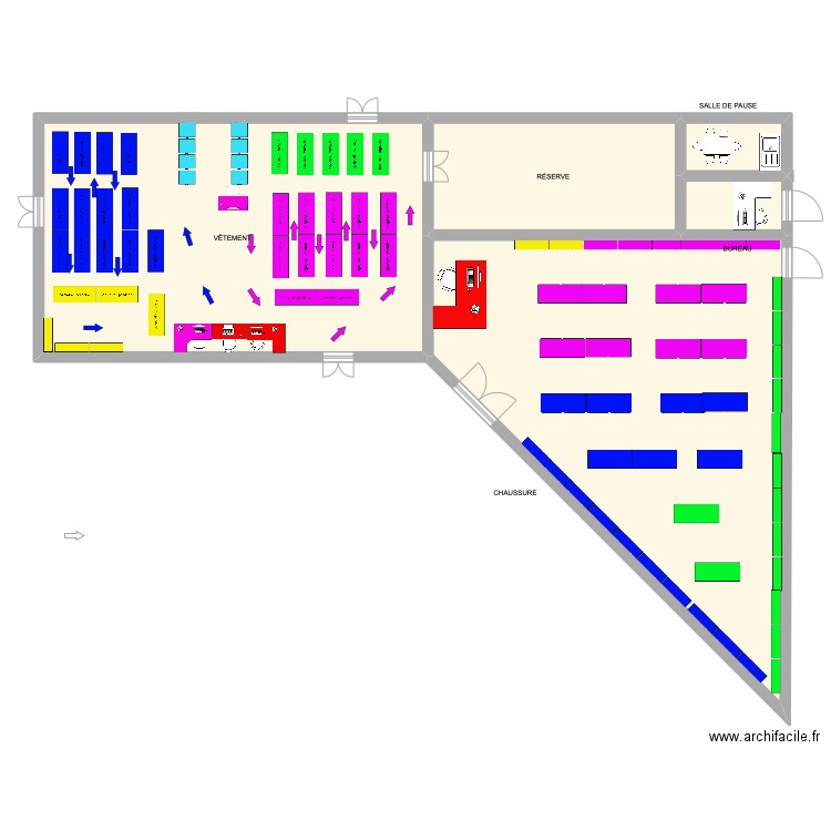 plan dégriffé 23. Plan de 5 pièces et 152 m2