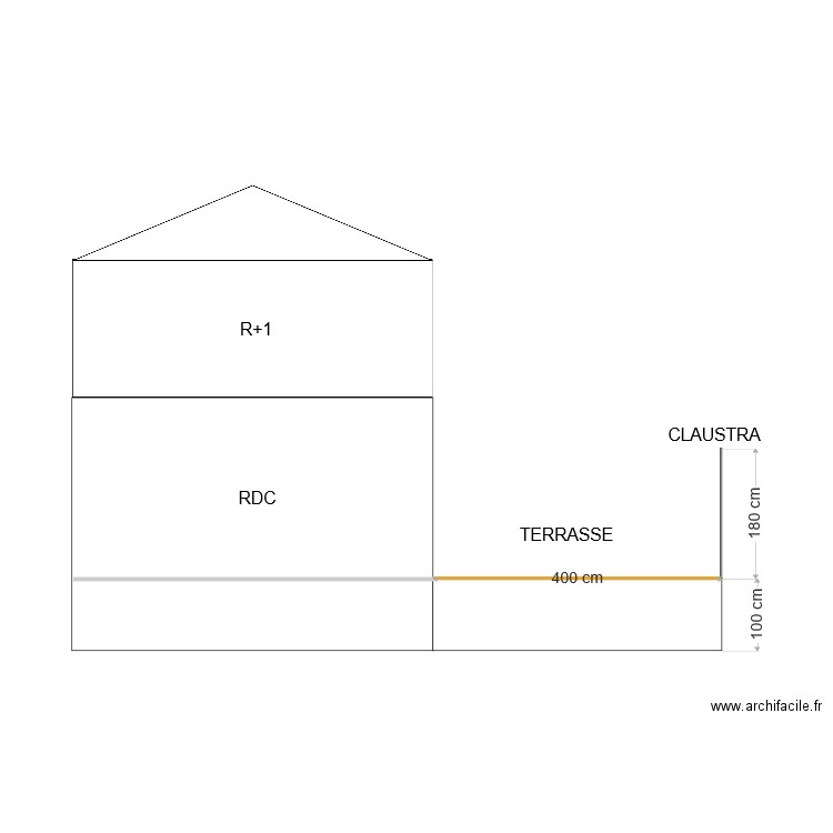 COUPE TERRASSE. Plan de 0 pièce et 0 m2