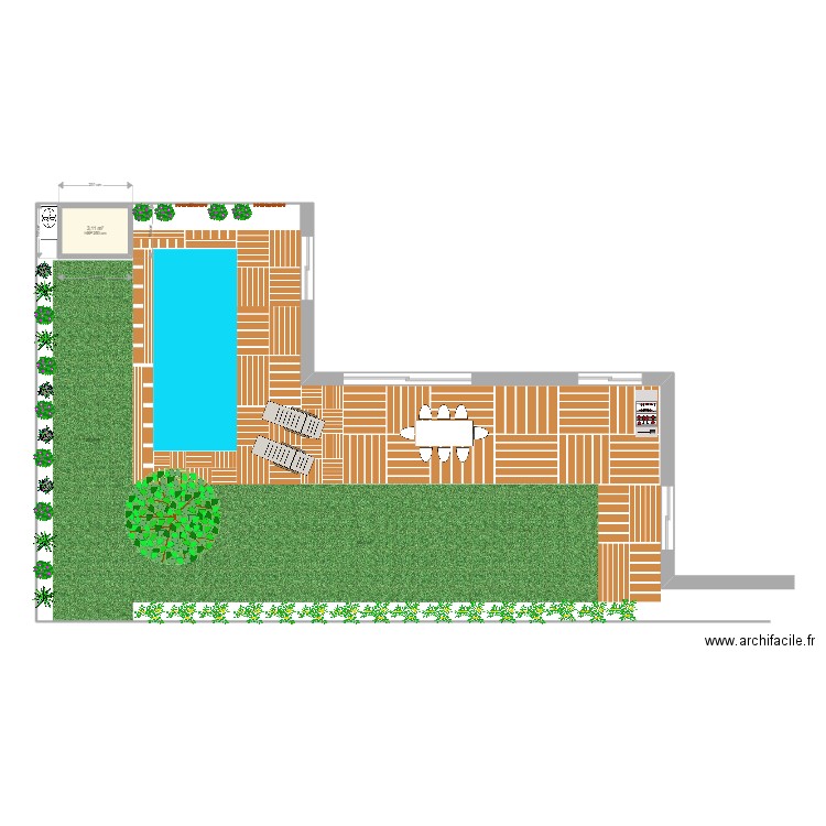 Jardin_GAME_V1. Plan de 1 pièce et 3 m2