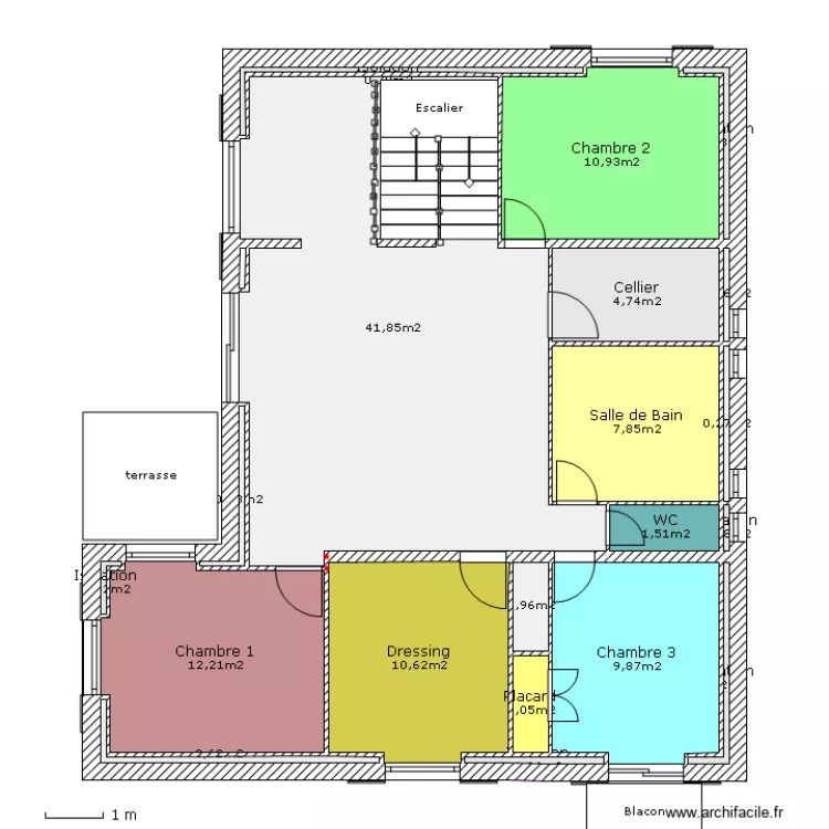 1er &eacute;tage version 3. Plan de 