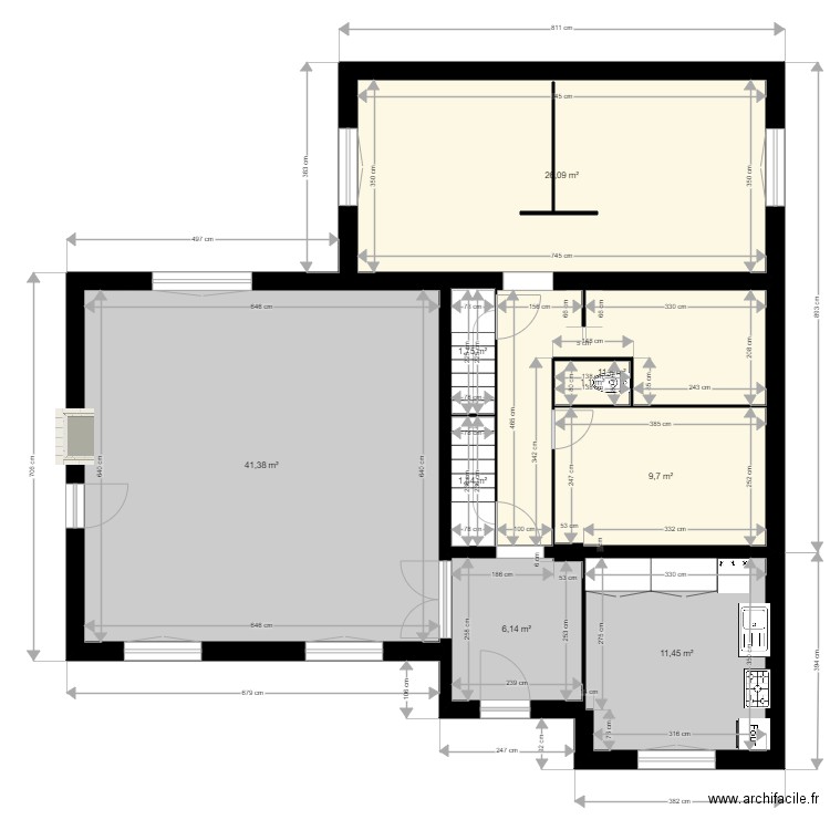 RDC maison. Plan de 0 pièce et 0 m2