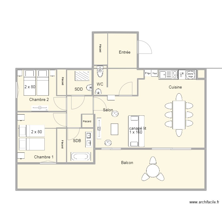 chalet des cimes. Plan de 11 pièces et 86 m2