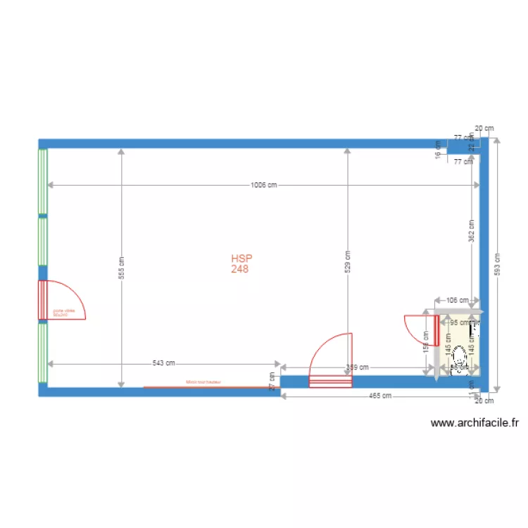 CELLULE COMMERCIALE 9 PLACE JEAN JAURES SIN LE NOBLES. Plan de 