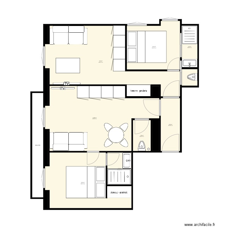 CARGNIER BEAUSOLEIL PROJET 2 PIECES . Plan de 16 pièces et 58 m2