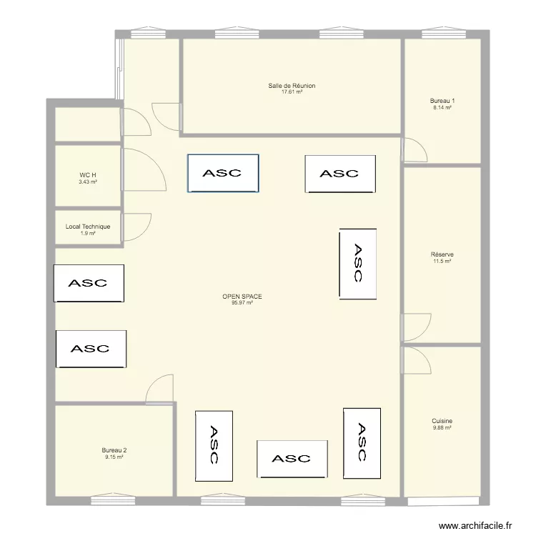Locaux Si&egrave;ge. Plan de 
