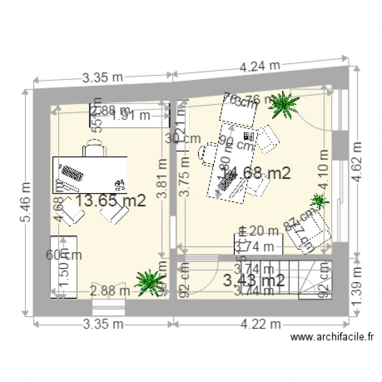 chauvin RDC actuel. Plan de 0 pièce et 0 m2