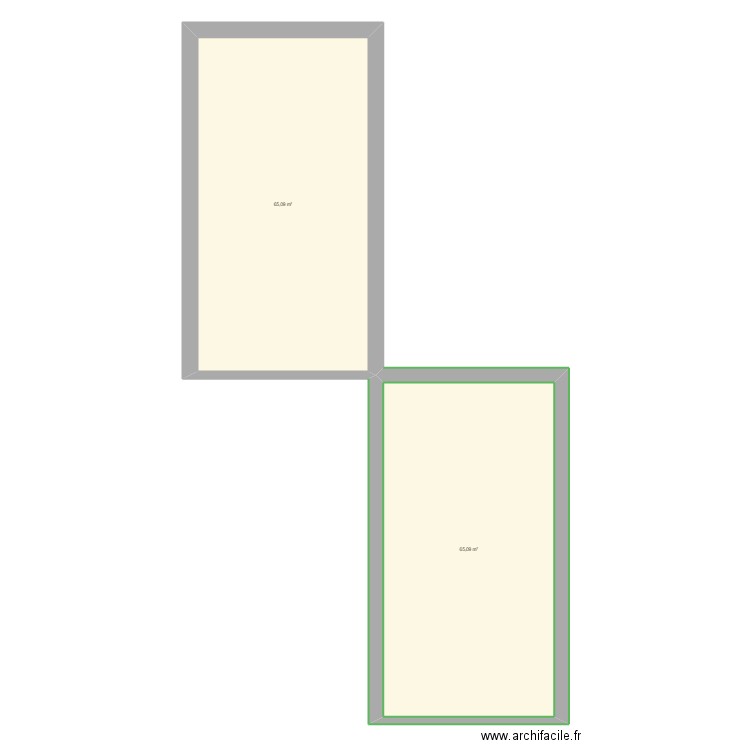 Maison . Plan de 2 pièces et 130 m2