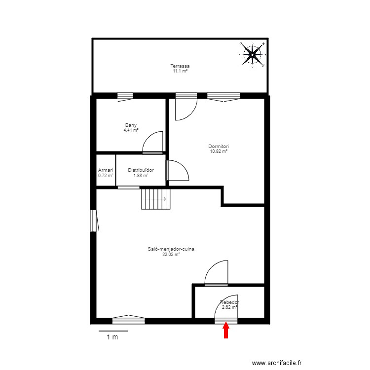 urb. peu del riu. bloc 6. ap. 6.2. incles. canillo. Plan de 8 pièces et 73 m2